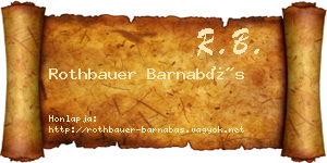 Rothbauer Barnabás névjegykártya